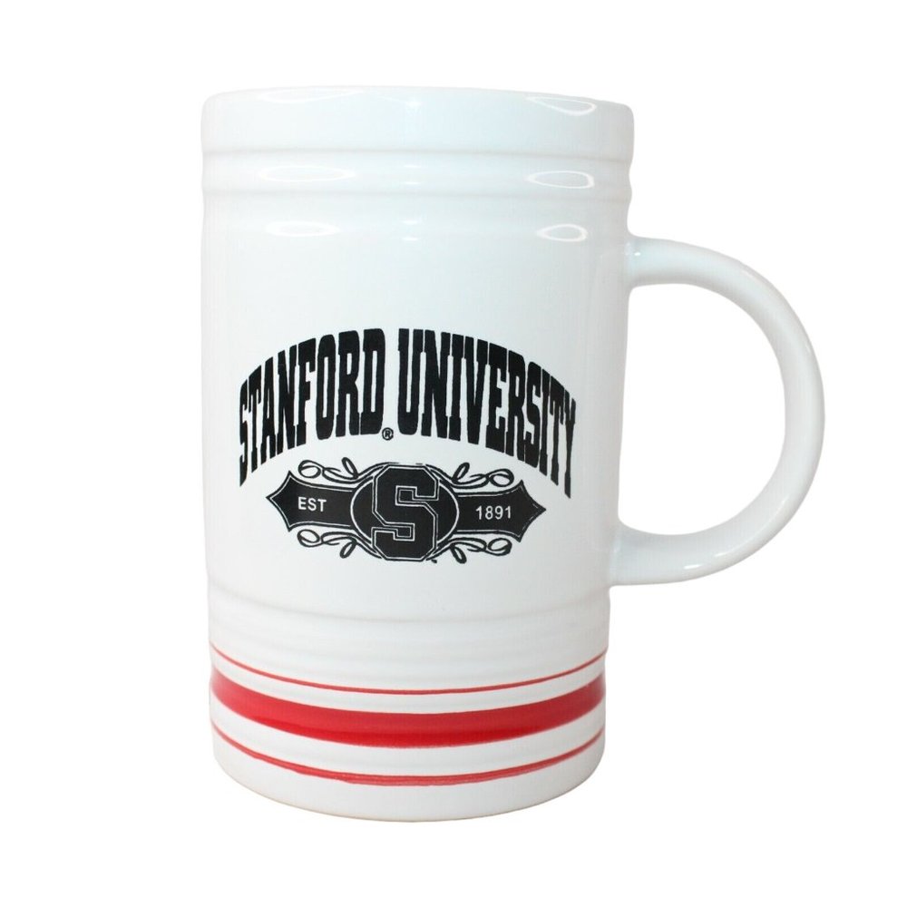 Vintage Stanford University Stein Mug Cup Coffee Tankard Red Stripes - Picture 3 of 7